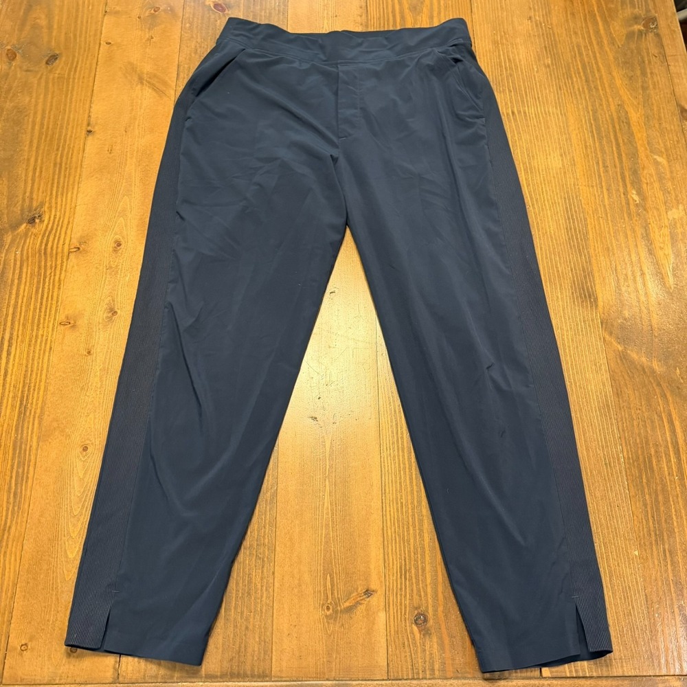 Athleta Brooklyn Ankle Pants Womens Size 12 Navy Blue Travel Athleisure Office